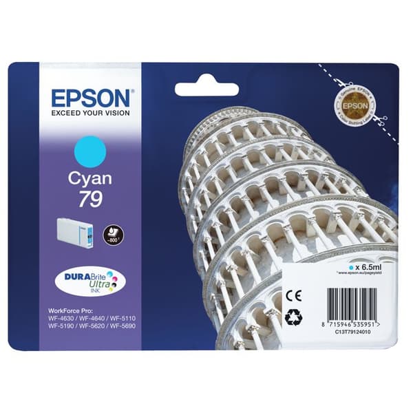 EPSON 79 Cyan bläckpatron - Kompatibel med Epson WorkForce Pro - 6,5 ml - 800 sidor