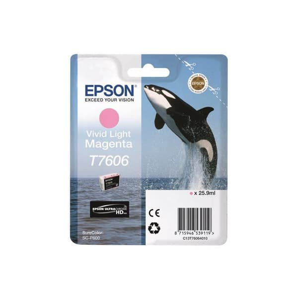 Bläckpatron - EPSON - T7606 Viv Light MG - Svart - Kompatibel generisk produkt - Förpackning med 1 st