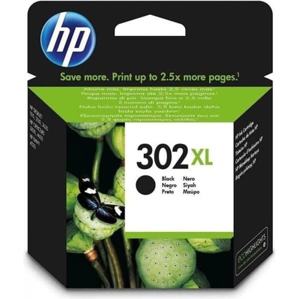 HP 302XL svart originalbläckpatron med hög kapacitet (F6U68AE) för HP DeskJet 2130/3630 och HP OfficeJet 3830