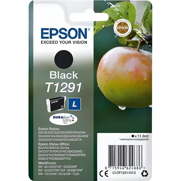 EPSON bläckpatron T1291 svart - Apple (C13T12914012)