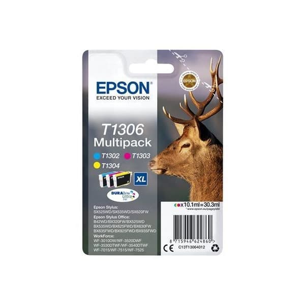 EPSON Multipack T1306 - Hjortar - Cyan, Magenta, Gul (C13T13064012)