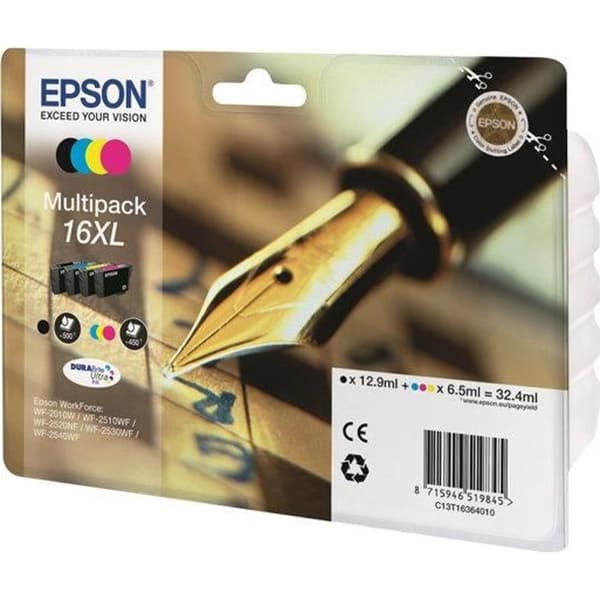 EPSON Multipack T1636 XL - Reservoarpenna - Svart, Cyan, Magenta, Gul (C13T16364012)