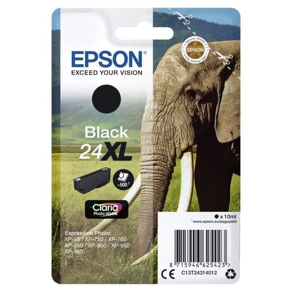 EPSON Bläckpatron T2431 XL Svart - Elephant (C13T24314012)