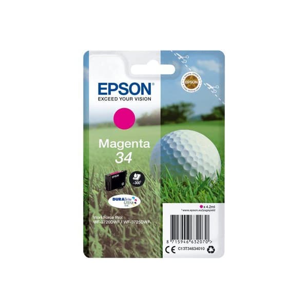 Original Epson 34 bläckpatron - Magenta - 4,2 ml - för WorkForce Pro WF-3720, WF-3720DWF, WF-3725DWF