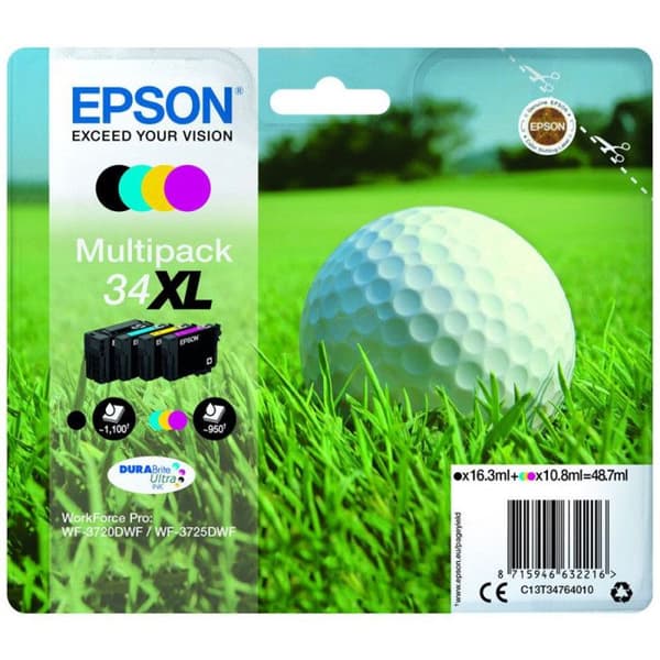 Epson DURABrite Ultra 34XL bläckpatron - Cyan, Magenta, Gul, Svart - Bläckstråle