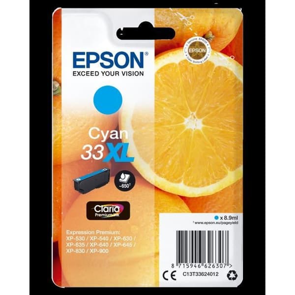 EPSON T3362 XL Cyan - Orange bläckpatron (C13T33624012)