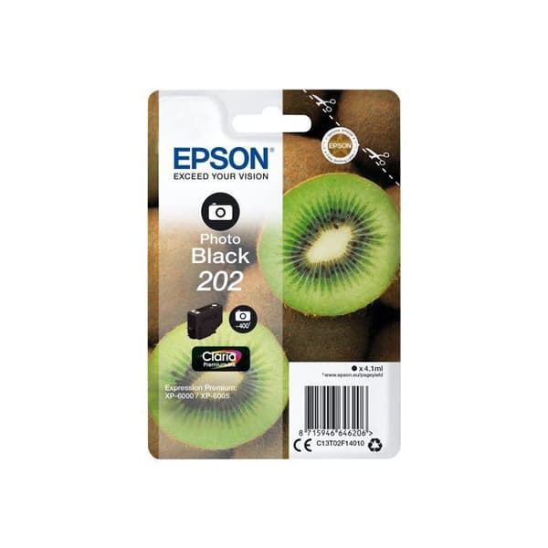 EPSON 202 bläckpatron - 4,1 ml - foto Svart - Expression Premium XP-6000, XP-6005, XP-6100, XP-6105