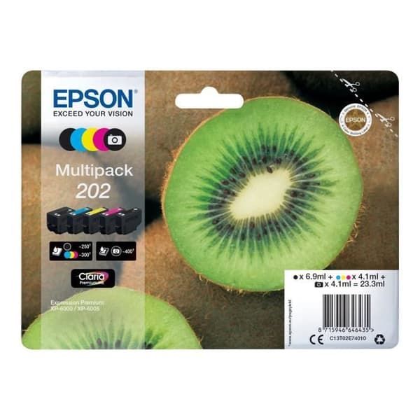 Original Multipack 202 bläckpatron - EPSON - Svart, Gul, Cyan, Magenta, Fotosvart - Claria Home Ink
