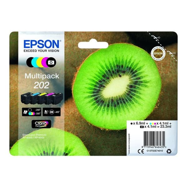 Original Multipack 202 bläckpatron - EPSON - Svart, Gul, Cyan, Magenta, Fotosvart - Claria Home Ink