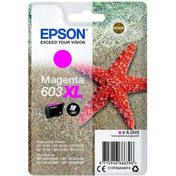 EPSON 603 XL Magenta - Starfish bläckpatron (C13T03A34010)