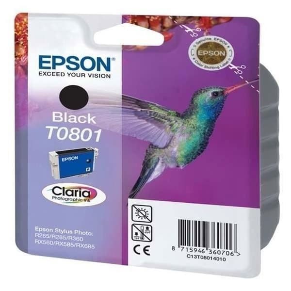 EPSON T0801 svart bläckpatron - Hummingbird (C13T08014011)