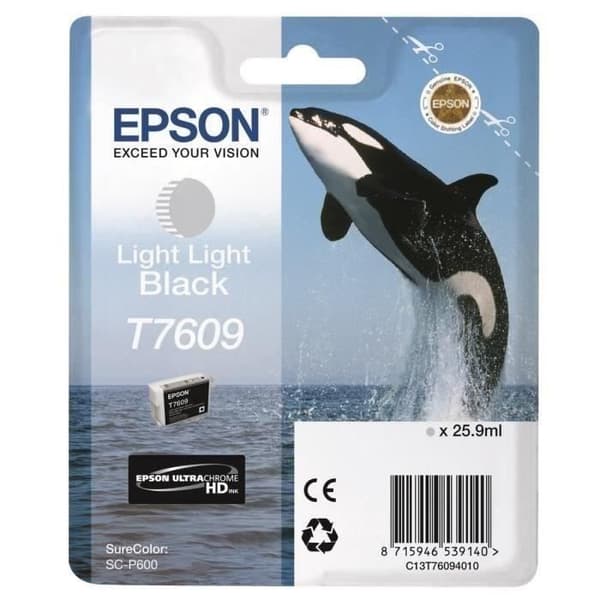 EPSON bläckpatron T7609 ljussvart - Orca (C13T76094010)