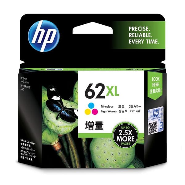 HP 62XL bläckpatron - Tricolor - Hög kapacitet - för HP Envy och OfficeJet