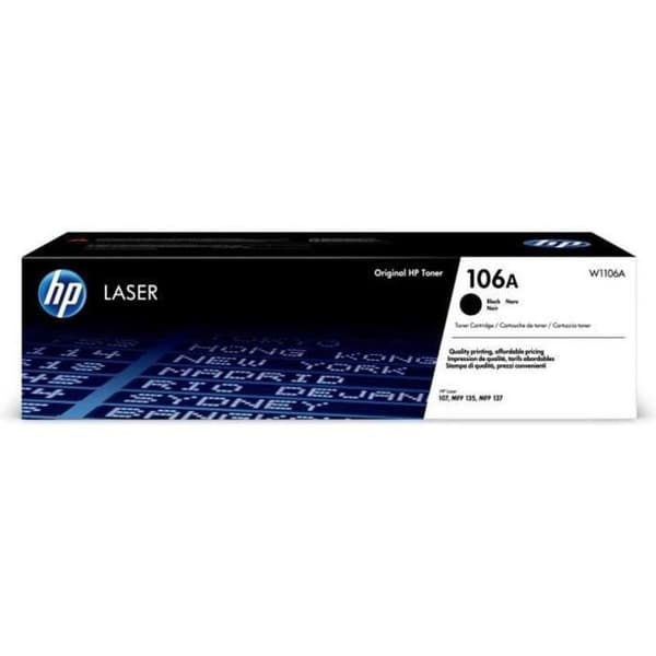 HP 106A W1106A svart tonerkassett för Laser 107 och Laser 135/137 multifunktionsskrivare