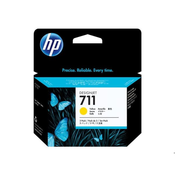 HP 711 bläckpatron - Paket med 3 - Gul
