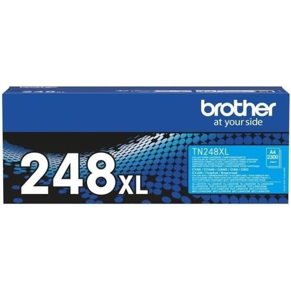 Toner med hög kapacitet - BROTHER - TN248XLC - Cyan - 2300 sidor