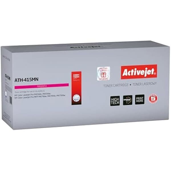 Activejet ATH-415MN tonerkassett för HP-skrivare; Ersättnings HP 415A W2033A; Överlägsen; 2100 sidor; Lila med Chip