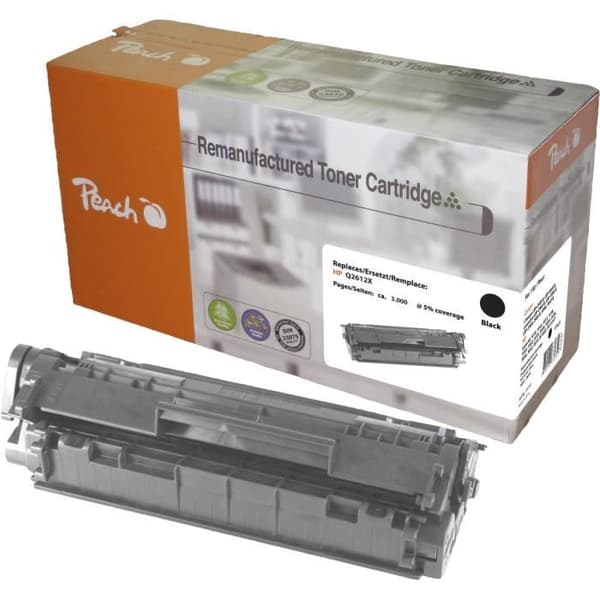PEACH svart tonerkassett - Hög kapacitet - Kompatibel med HP LaserJet - Paket med 1 - Upp till 3000 sidor