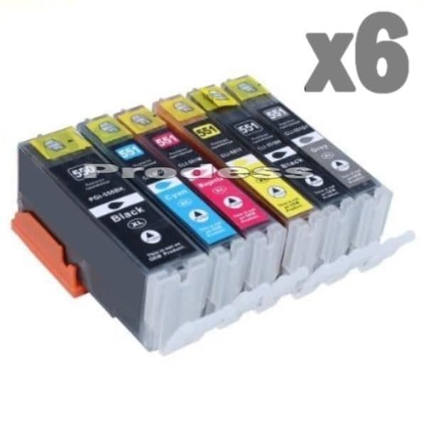 Kompatibla patroner Canon PGI 550 CLI 551 för Canon Pixma MG 7150 skrivare - Paket med 6