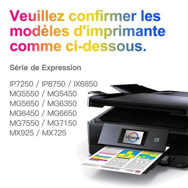 550 551 XL Bläckpatroner UNIWORK 20 Pack Kompatibla med Canon PGI-550/551XL för Pixma MX725 MX920 MX925 iX6850 iP7200 iP7250