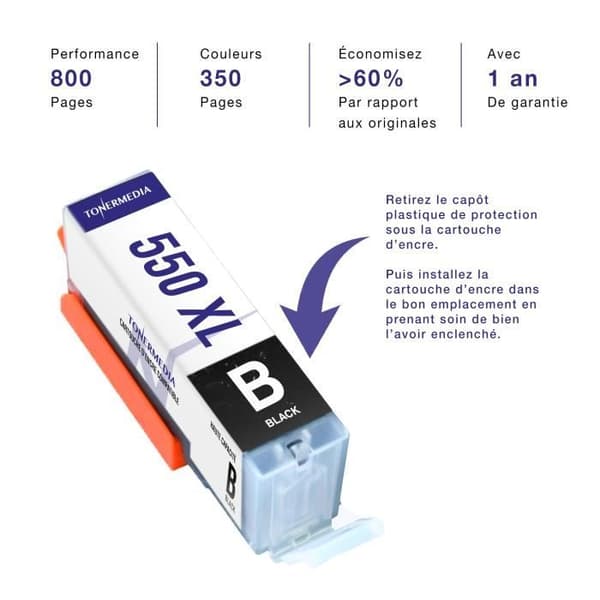 TONERMEDIA - x20 Patroner Canon PGI 550 XL CLI 551 XL kompatibla med Canon PIXMA MX725 MX920 MX925 IX6850 IP7200 MG5450 MG5550 MG5650
