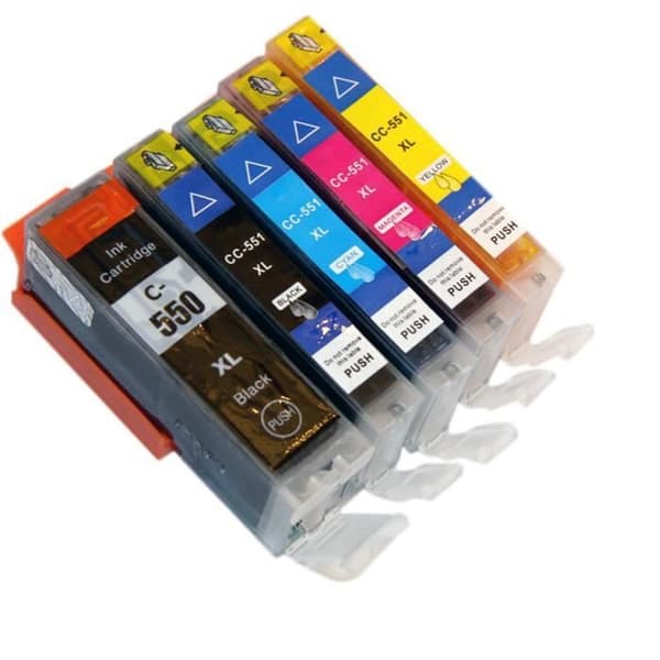 Set med 5 bläckpatroner PGI-550 - CLI-551 för Canon Pixma MG5600 IP7250 MG5550 skrivare