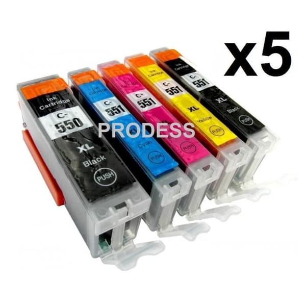 Kit med 5 kompatibla bläckpatroner Canon PGI 550 CLI 551 för MG 5550