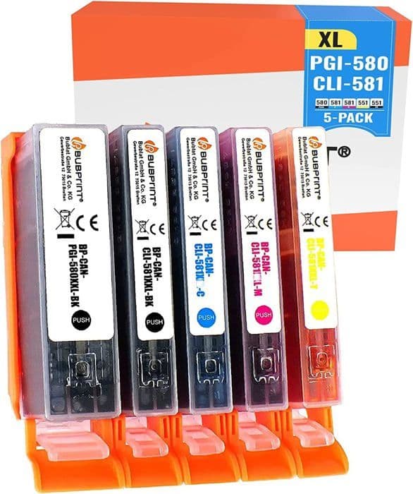 Bläckpatroner - Canon - PGI-580/CLI-581 XL - Pack om 5 - Flera färger - Kompatibel