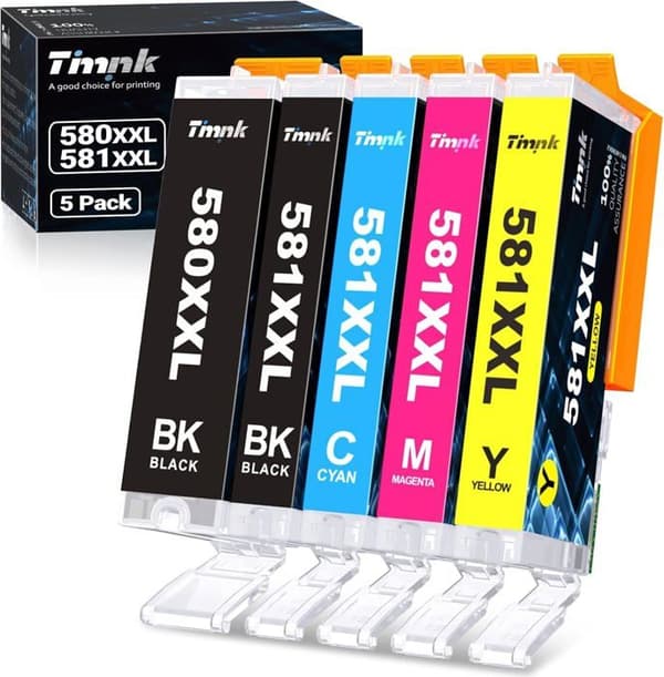 Kompatibel bläckpatron - Timink - PGI-580 CLI-581 XXL - 5-pack - Multicolor - Lätt att installera