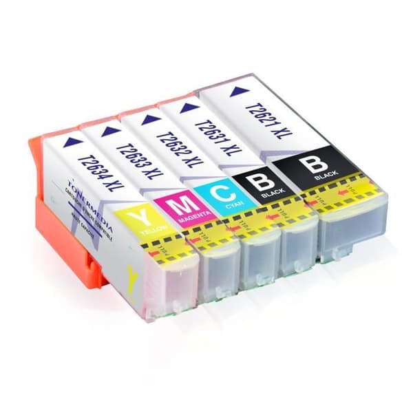 TONERMEDIA - x5 kompatibla bläckpatroner Epson T26 26XL T2636 för Expression Premium XP-510 XP-520 XP-600 XP-610 XP-620 XP-625 XP-700