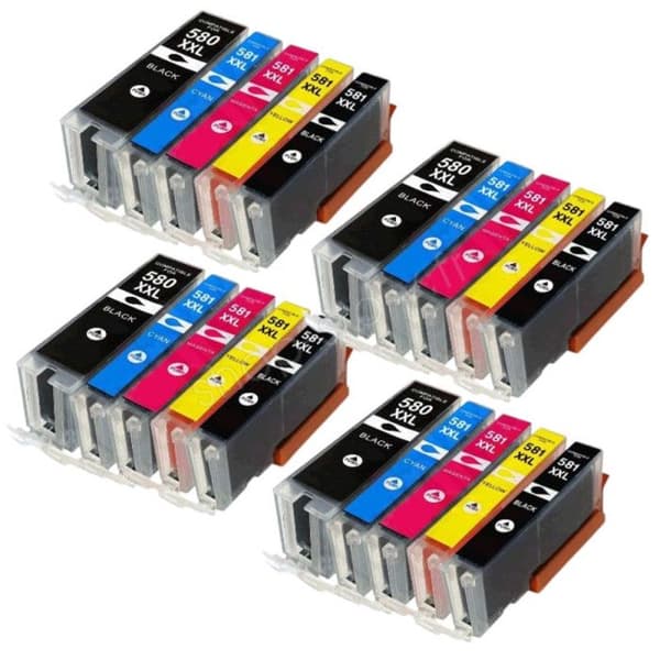 Kompatibla bläckpatroner - CANON - C580/C581 XL - Paket om 20 - Flera färger - Upp till 3000 sidor