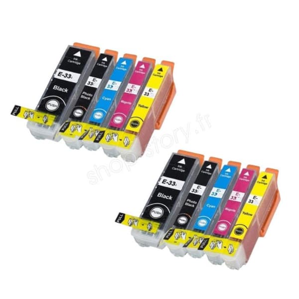 Kompatibla bläckpatroner - Epson - 33XL - 10-pack - Flera färger - Upp till 2800 sidor