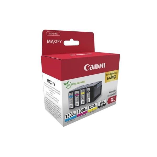 Flerpacksbläckpatroner - CANON - PGI-1500XL Svart/Cyan/Magenta/Gul - Hög kapacitet
