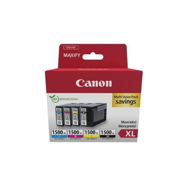 Flerpacksbläckpatroner - CANON - PGI-1500XL Svart/Cyan/Magenta/Gul - Hög kapacitet