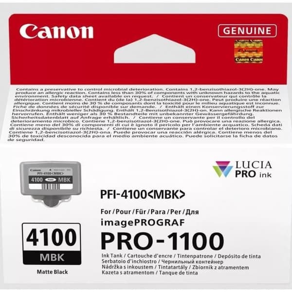 Tinta - CANON - PFI-4100 - Matt svart - Bläckstråleskrivare - Kompatibel med Canon-skrivare