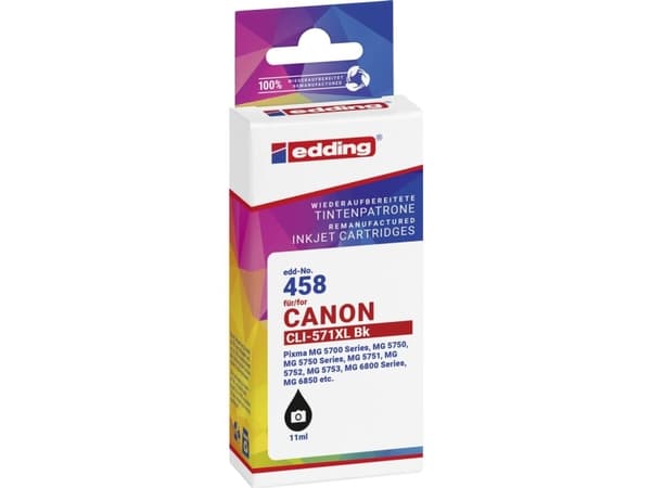 Edding EDD-458, Sort, 11 ml, 1 stykker, Enkeltpakke
