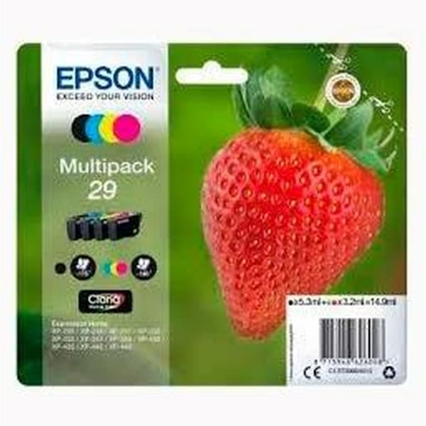 Alkunperäinen mustepatruuna Epson XP 235 332 335 432 435 Musta/Cyanin sininen/Magentan punainen/Keltainen 4 Kappaletta (8 osaa)