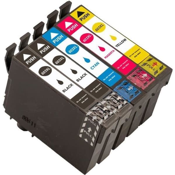 Tonerpatroner 603XL - Epson - Kompatibel - Pack med 5 - Flerfärgad - 500 sidor/svart