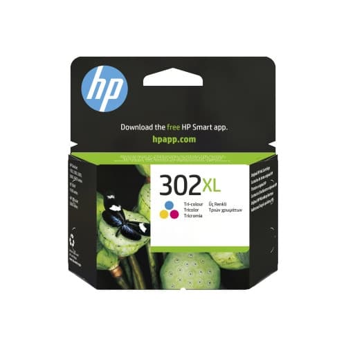 HP 302XL - Lång livslängd - färg (cyan, magenta, gul) - original - bläckpatron