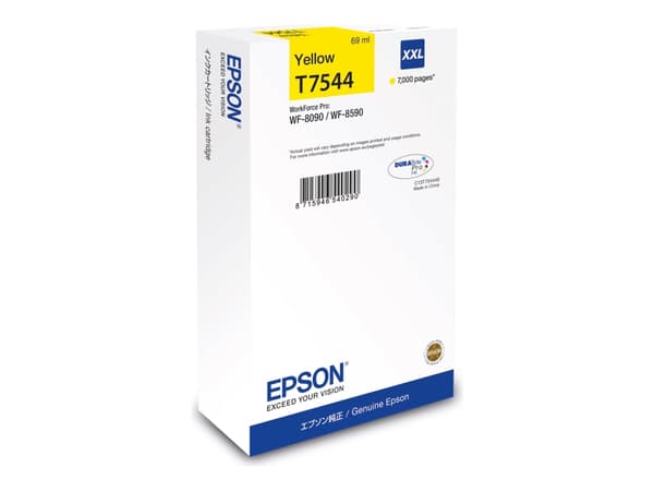 Epson T7544 - 69 ml - XXL-størrelse - gul - original - blekkpatron - for WorkForce Pro WF-8090, WF-8590