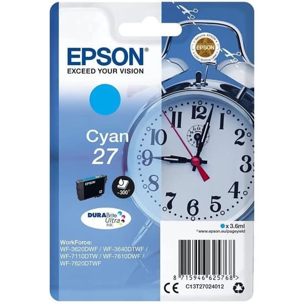 EPSON T2702 Cyan bläckpatron - Alarm Clock (C13T27024012)