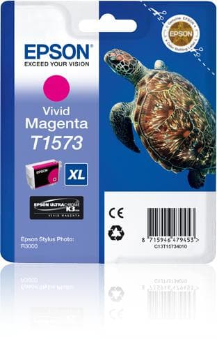 Epson T1573 - printerpatron - 1 x Vivid Magenta - blisteremballage - til Stylus Photo R3000 (C13T15734010)