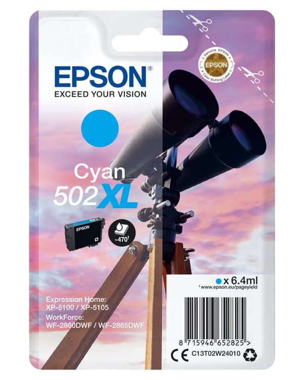 Epson - C13T02W24010 - 502XL - Bläckpatron cyan