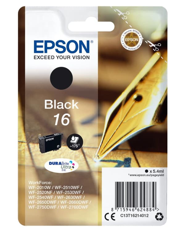 Epson 16 - Svart - Bläckpatron (C13T16214022)