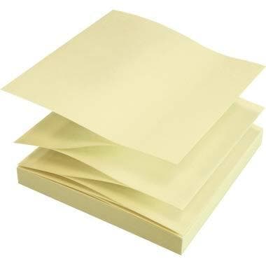 Soennecken klisterlapp oeco 5864 RC Z-vikt 75x75mm 100 ark. gul 12st.