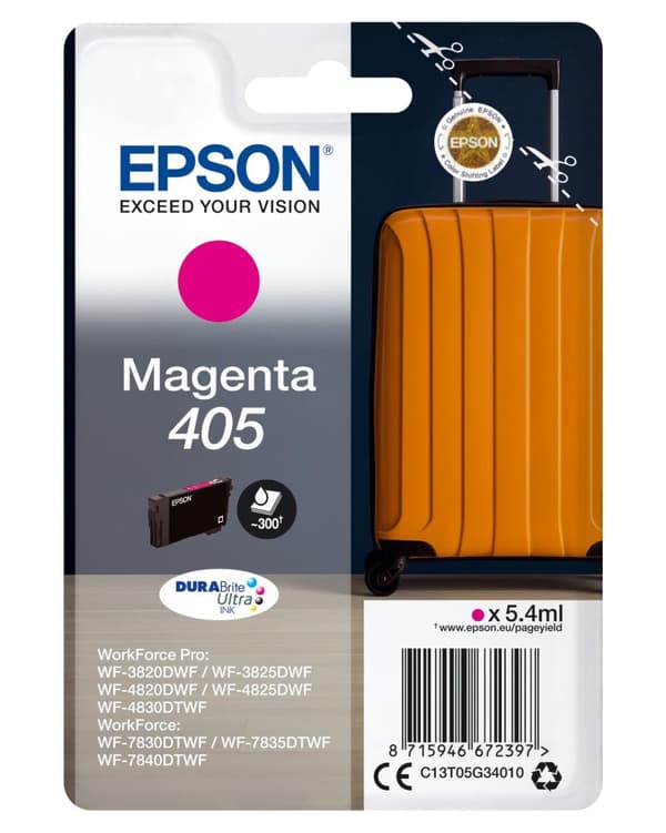 Epson 405 - 5,4 ml - magenta - original - blister med RF / akustisk larmsignal - bläckpatron - för WorkForce WF-7830, 7835, 7840, WorkForce Pro WF-382