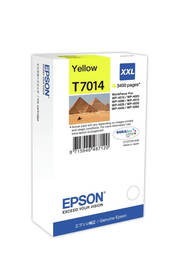 Epson - printerpatron - størrelse XXL - 1 x gul - 3400 sider - blisteremballage - til WorkForce Pro WP-4015 DN, WP-4095 DN, WP-4515 DN, WP-4525 DNF, W