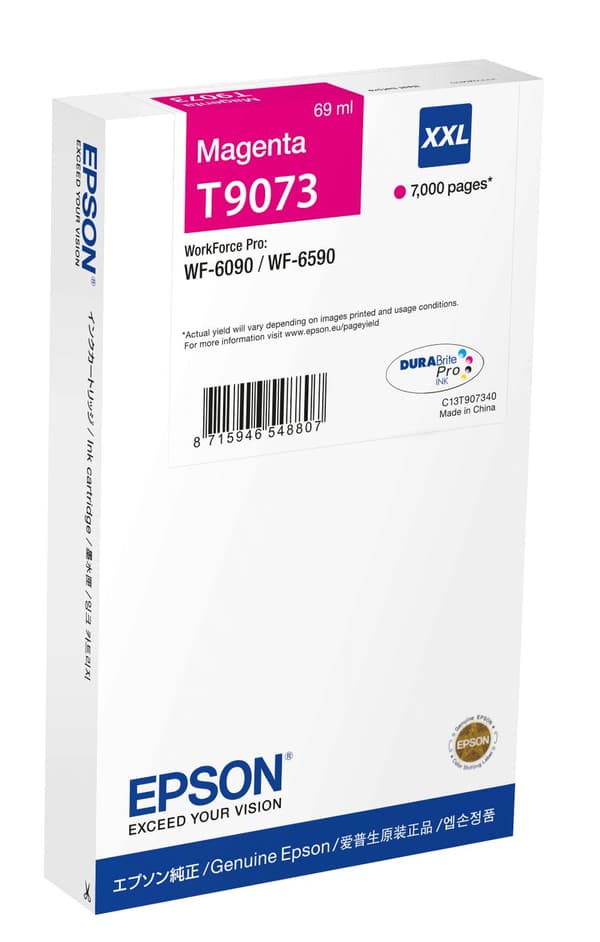 Epson T9073 - størrelse XXL - magenta - original - blækpatron (C13T907340)