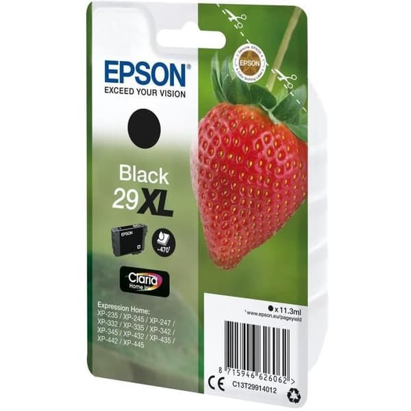 EPSON T2991 XL svart - Strawberry bläckpatron (C13T29914012)