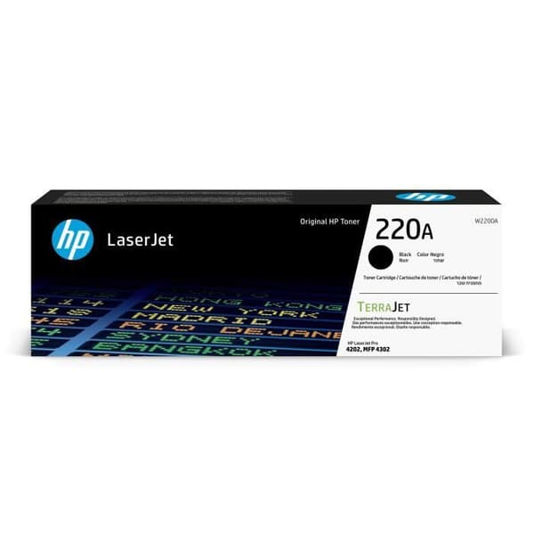 Original HP 220A svart tonerkassett (W2200A) för HP LaserJet Pro 4202 / 4302